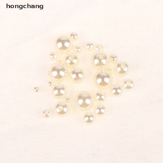 hongchang 100pcs 4-12mm perlas perforadas abs sueltas cuentas redondas artesanales para hacer joyas mx