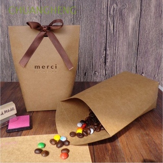 chuangheng negro cajas de regalo de papel kraft suministros de envoltura de caramelo caja de galletas 5pcs blanco boda dragee gracias bolsas de regalo