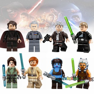 Lego Star Wars Obiwan Han Solo Anakin Luke Ahsoka Jedi Knight bloques de construcción minifiguras juguetes niños regalos