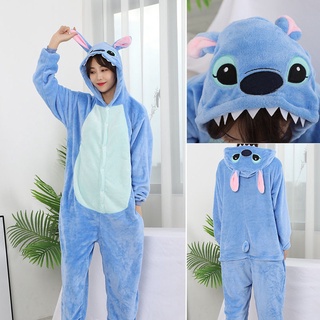 Franela adulto Panda Animal pijamas caliente traje de punto azul suave ropa de dormir de una pieza de invierno mono pijamas (1)