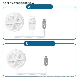 Northvotescastnew Mini Ultrasonic Washing Machine Portable Turbo USB Powered Removes Dirt Washer NVCN
