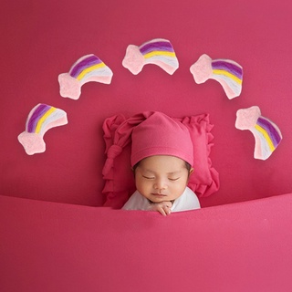 BBkiss 5 Pcs Baby Wool Felt Meteor Rainbow Newborn Infant Photography Props Decorations (9)