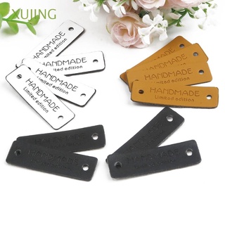 XUJING Limited Edition Leather Tags PU Logo Garment Decoration Labels Scarf Ornaments 12/24 pcs Luggage Hand Work Tags Sewing Accessories/Multicolor