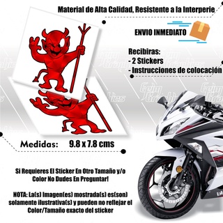 Par Calcomania Sticker Diablo Rojo 2 Equipo Efx Moto Ss