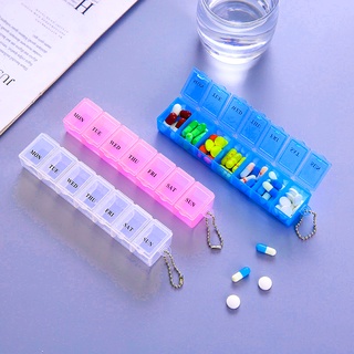 7 Días pastillero semanal pastillero caja de almacenamiento contenedor caja pastillero divisor 3 colores 1 pieza