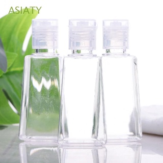 asiaty 10 botellas desinfectantes de manos transparentes vacías trapezoidal contenedor de viaje flip tapa botella de plástico 30 ml botella de gel recargable botellas