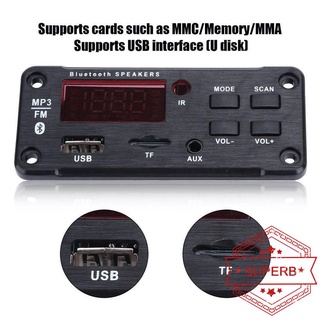 Placa decodificadora inalámbrica Bluetooth 5.0 MP3 WMA Audio para coche TF Radio módulo USB M8E5