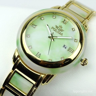 contador genuino jade pareja impermeable luminoso calendario regalo automático xinjiang hetian blanco jade reloj de cuarzo (1)
