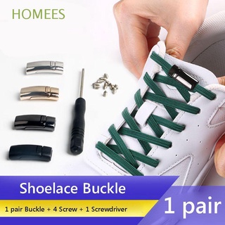 HOMEES Silver Shoelace Buckle Accessories Metal Lace Lock Shoelaces Lock Lazy Gold Laceless 2pcs/pair Sneaker Kits Metal Magnetic buckle/Multicolor