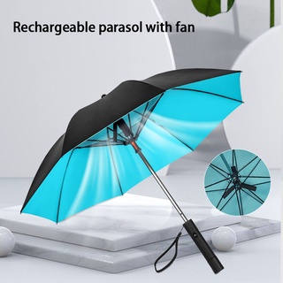 Large USB Umbrella Long Handle Uv Protection Luxury Beach Golf Umbrella (7)
