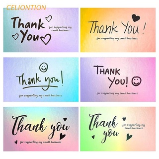CELION 50PCS Thank You Card Thank You for Supporting My Small Business Card 5x9cm