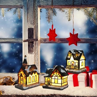Xmas Micro-landscape House LED Luminous Resin Hut Decor / Christmas Home Decor (2)