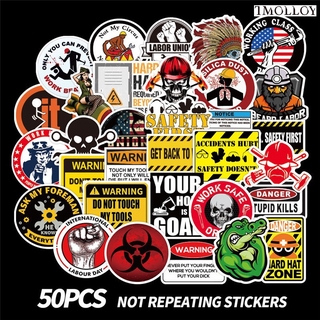 [T] 50Pcs/Set Helmet Warning Waterproof Stickers Decal for toys
