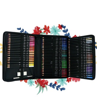 Yoo juego de lápices de colores al óleo 75 pzs Kit de sacapuntas de goma/artículos profesionales de arte para adultos/artista/dibujo para colorear (7)