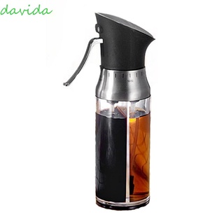 DAVIDA 2-in-1 Condiment Bottle Leak-proof Kitchen Gadgets Oil Sprayer Bottle Dispenser Tool 200ml Olive Oil Vinegar Soy Sauce Barbecue Accessories Dosage Seasoning Bottle