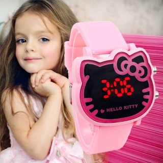 Reloj digital impermeable gato lindo del reloj LED de los niños