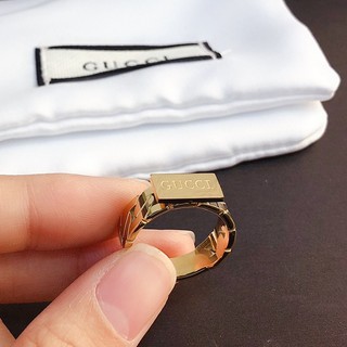 Gucci anillo de moda Simple letra titanio acero anillo de mujer joyería