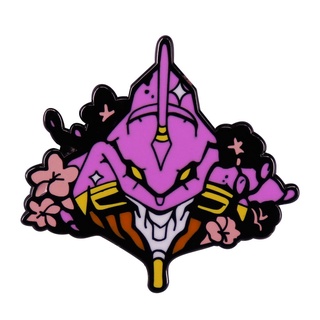 Cool Special Mecha Head broche flor Eva Unit-01 esmalte Pin nacido de Lilith Eva-01 Evangelion insignia