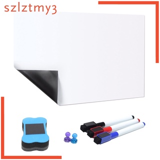 A3 Soft Magnetic White Board Self-Adhesive with Board Pen and Eraser for Refrigerator Kitchen Board Reminder