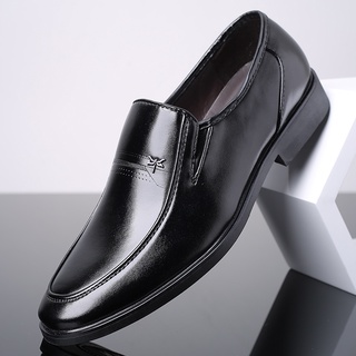 Casual zapatos de cuero de los hombres zapatos de cuero de negocios punta zapatos de cuero de trabajo zapatos de cuero perezoso de los hombres zapatos de cuero de negocios ropa Formal Casual zapatos de los hombres de suela suave antideslizante de mediana