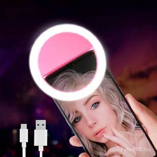 YL🔥Stock listo🔥led selfie anillo de luz novedad maquillaje iluminación led selfie lámpara teléfonos móviles foto noche luz led selfie anillo