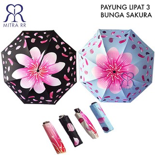 Paraguas plegable de flor de cerezo 3 Sakura Anti UV paraguas 7199 (1)