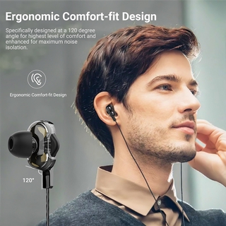 4d wire control auriculares de alta fidelidad estéreo bass dual altavoz 3,5 mm auriculares con micrófono