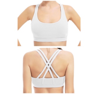 Cross Back Shockproof Sports Bra Without Steel Ring Running Yoga Breathable Gathering Underwear Women Fitness Bra (6)