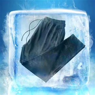 [tamaño M-5xl] pantalones casuales de seda de hielo transpirables para hombre pantalones de manga pies pantalones delgados Wild nueve puntos deportes Fitness pantalones