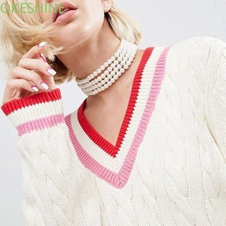 OKESHINE Moda Pearl Joyas Multi - Layer Gargantilla Mujeres Encanto Regalos Collar Collar colgante