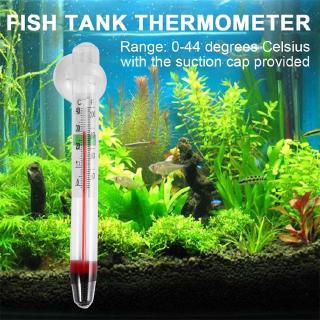 Medidor de vidrio acuario tanque de peces termómetro de temperatura de agua con ventosa