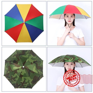 creativo cabeza desgaste paraguas sombrero al aire libre plegable golf camping pesca sombrero suministros w9l1
