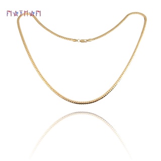 collar de cadena plana chapada en oro con diseño simple de moda para hombres y mujeres