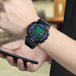 Reloj de pulsera Digital con cronómetro Digital LCD para hombre a la moda a prueba de agua para hombre