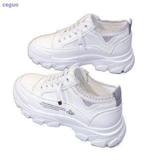 real cuero suave zapatos blancos mujer 2021 primavera nuevos estudiantes coreanos todo-partido suela gruesa casual zapatos deportivos tendencia