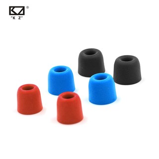 kz original 3 pares (6 piezas) aislamiento de ruido confortable espuma de memoria puntas de oído almohadillas auriculares para auriculares auriculares rojo azul