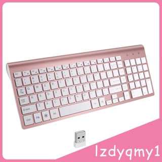 escritorio delgado 2.4g teclado inalámbrico silencio plug and play para portátiles y escritorios, respuesta táctil suave