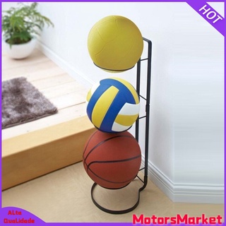 [motorsmarketsfc] Black Metal Soccer Basketball Display Storage Rack Sports Equipment Holder