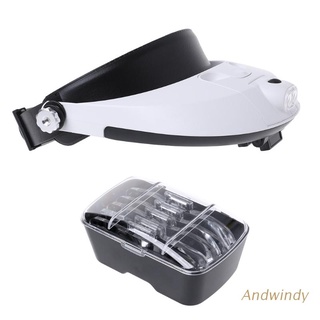 AND LED Lamp Light Headband Headset Head Jeweler Magnifier Magnifying Glass Loupe