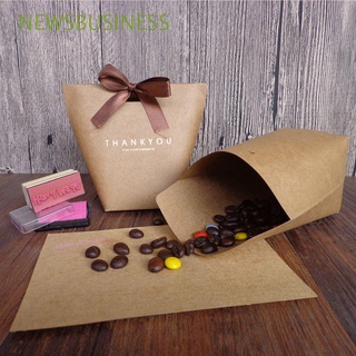newsbusiness 5pcs cajas de regalo de papel kraft bolsas de regalo caja de caramelo de boda dragee gracias negro merci regalo caja de embalaje suministros