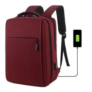 15.6 pulgadas moda multifunción impermeable nylon casual negocios mochila puerto USB portátil bolsa