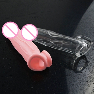 S Adult Male Penis Ejaculation Delay Extension Sleeve Condom Cock Extender Sex Toy