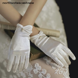 northvotescastnew guantes cortos de novia para mujer/dedo completo/longitud de muñeca/guantes nvcn (5)
