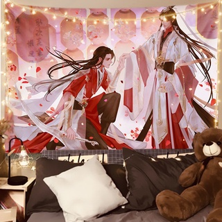 Tian guan ci fu Girl Hua cheng Xie lian tapestry Blankets Wall Art Poster Illustration Hanging Tapestries INS Style Background Cloth Home Decor