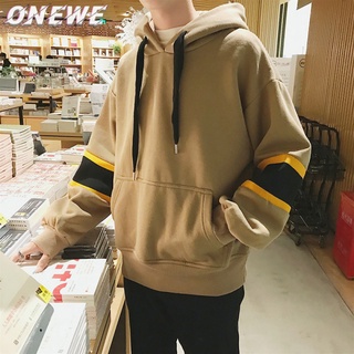 [one-we]coreano-styleulzzang - suéter con capucha de manga larga para hombre, joven estudiante suelto, moda, mapache