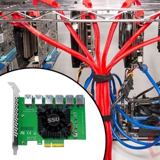PCI Express X4 20Gb 1 A 6 Tarjeta Elevadora-E Adaptador PCIE Ranura 4X 16X USB 3.0 Elevador Extensor Para Minería Minera Bitcoin likephone