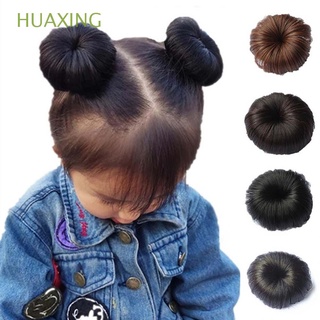 HUAXING Desordenado Peluca Curly Clip de pelo de bola Bollo para niños Chica Con clip Peluca Pelo artificial Alargamiento del pelo