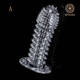 paso silicona pico punteado acanalado transparente condón de extensión del pene manga adulto juguete sexual (9)
