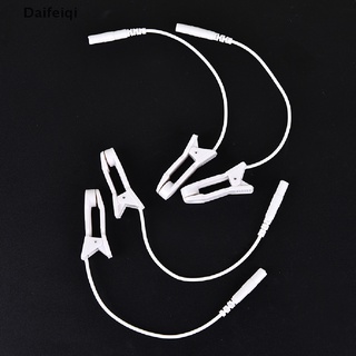daifeiqi 2 piezas 2.0 mm clip de alivio del dolor de oreja tens electrodo cable de conexión mx