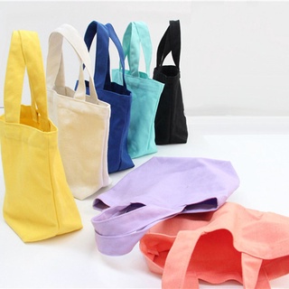 Cotton Canvas Tote Bags Reusable Grocery Shopping Blank Tote Bags Solid Color